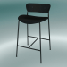 3d model Bar stool Pavilion (AV8, H 85cm, 48х50cm, Black stained oak, Leather - Black Silk) - preview