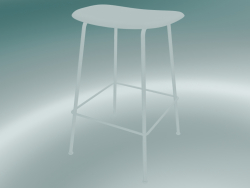 Bar stool with Fiber tube base (H 65 cm, White)