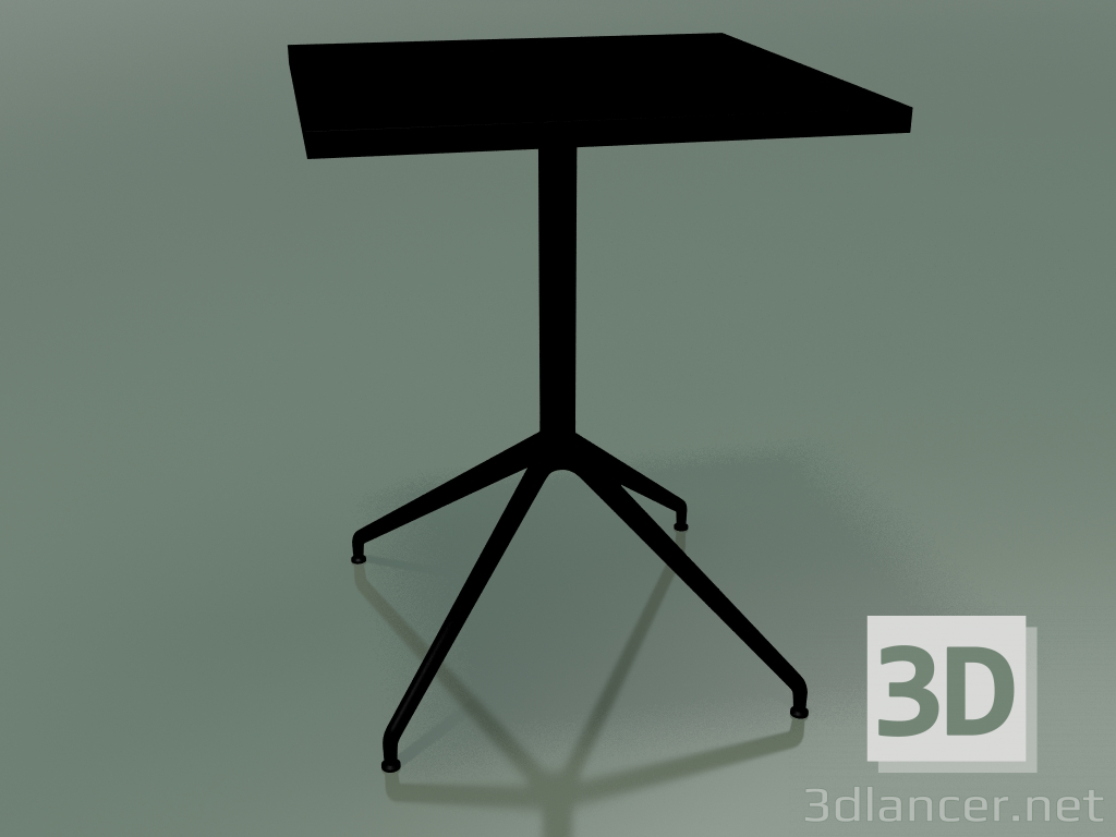 3D Modell Quadratischer Tisch 5706, 5723 (H 74 - 59x59 cm, ausgebreitet, schwarz, V39) - Vorschau