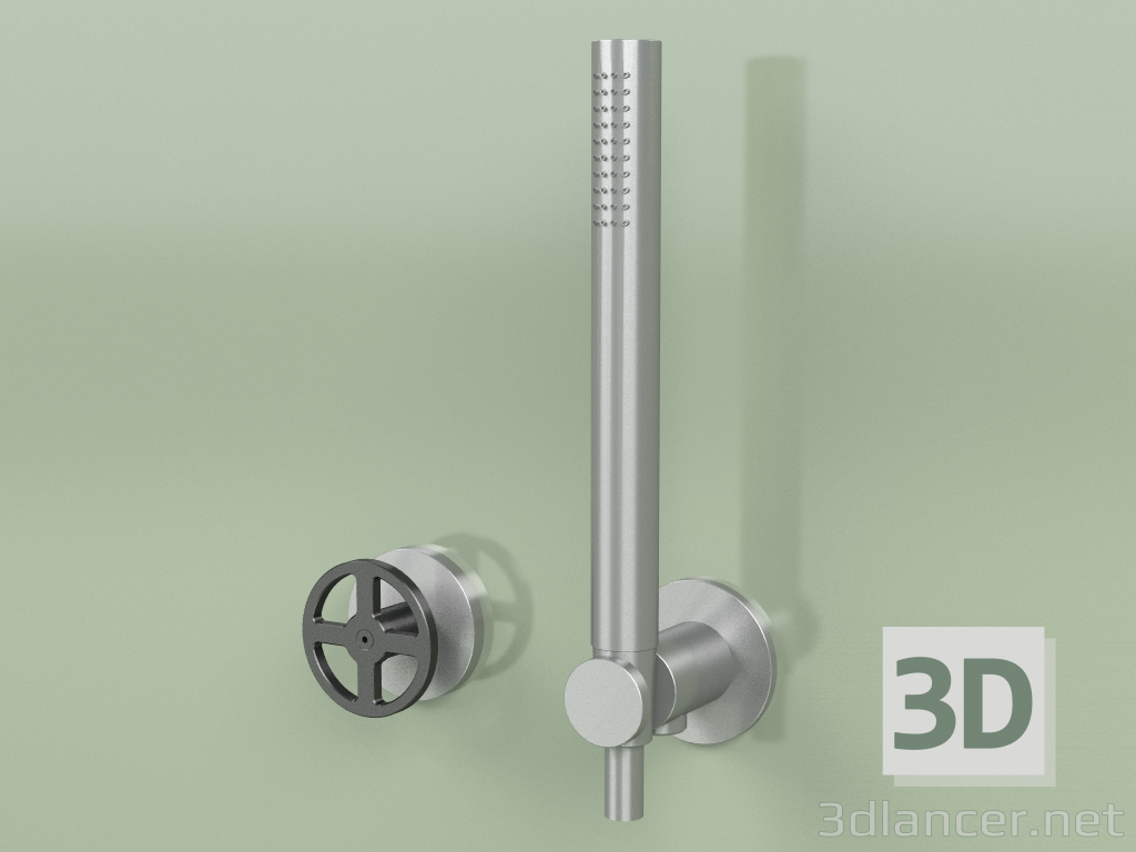 3D Modell Set hydro-progressiver Wannen- und Brausemischer mit Handbrause (20 58, AS-ON) - Vorschau