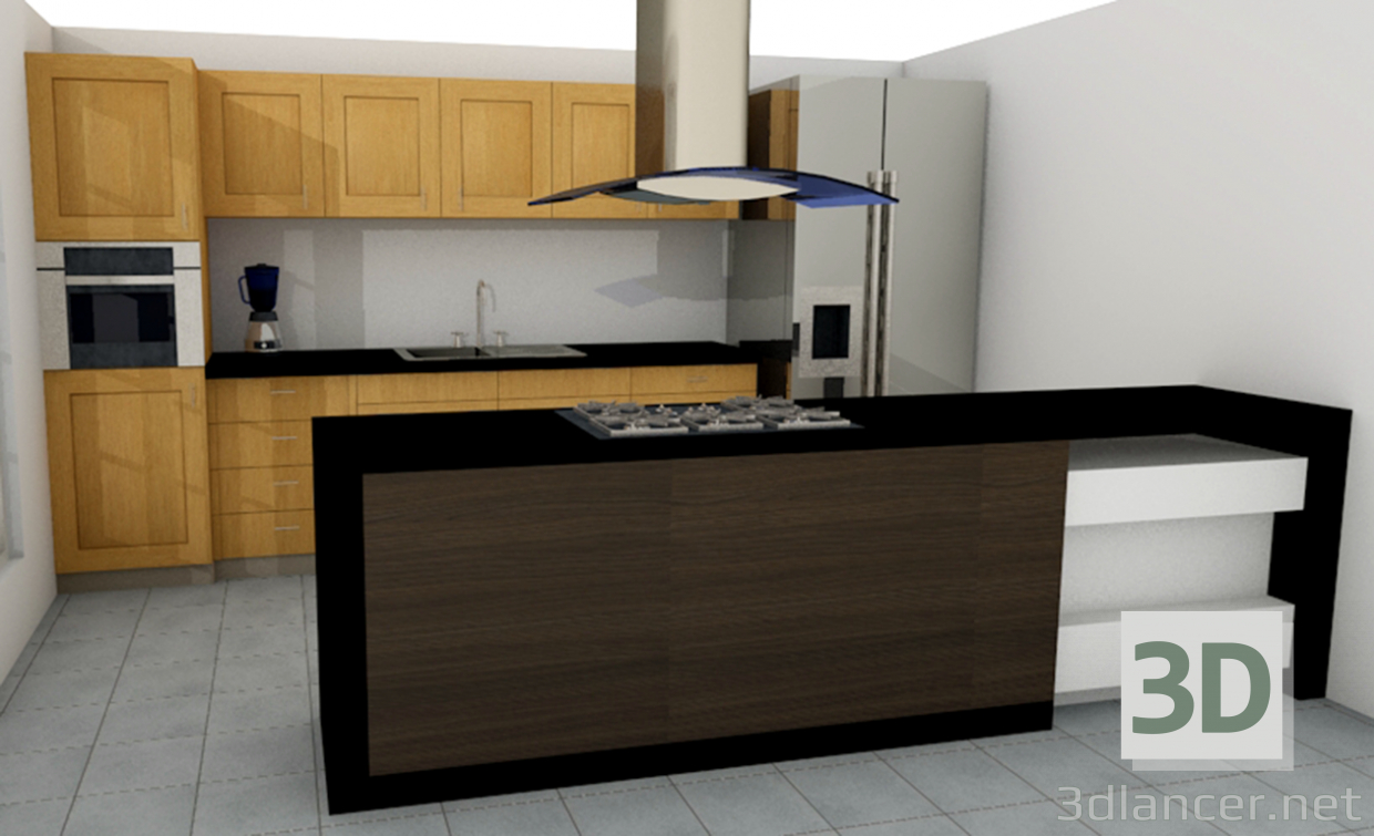 3d kitchen model model buy - render