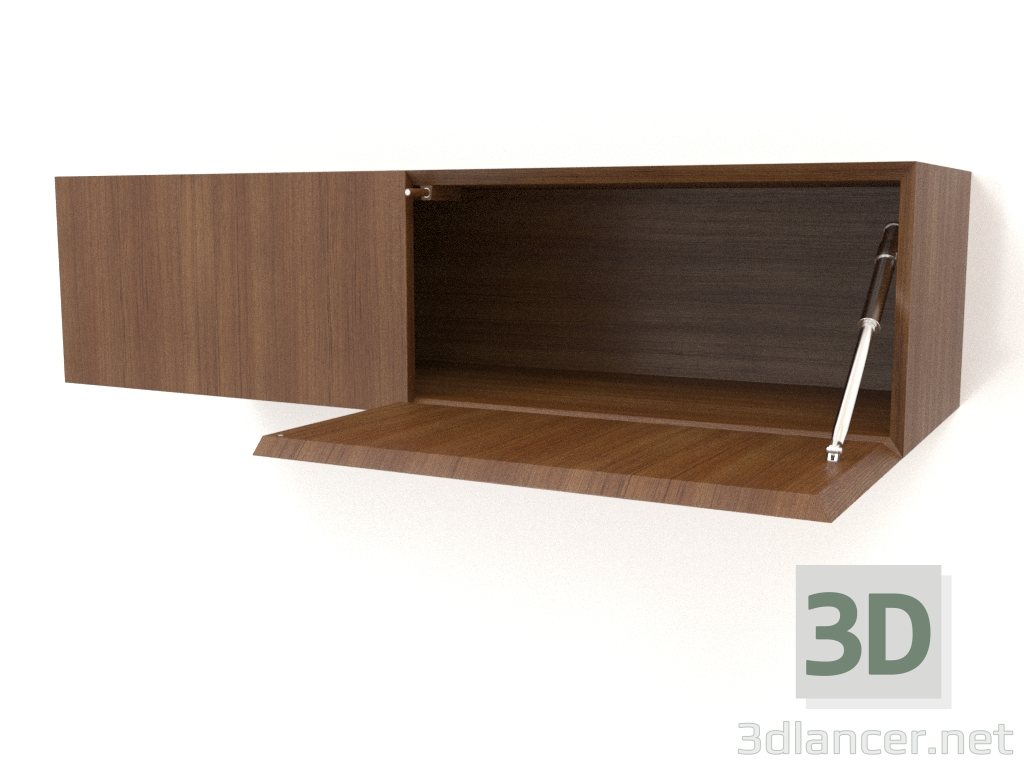 modèle 3D Étagère suspendue ST 06 (porte ouverte) (2 portes, 1000x315x250, bois brun clair) - preview