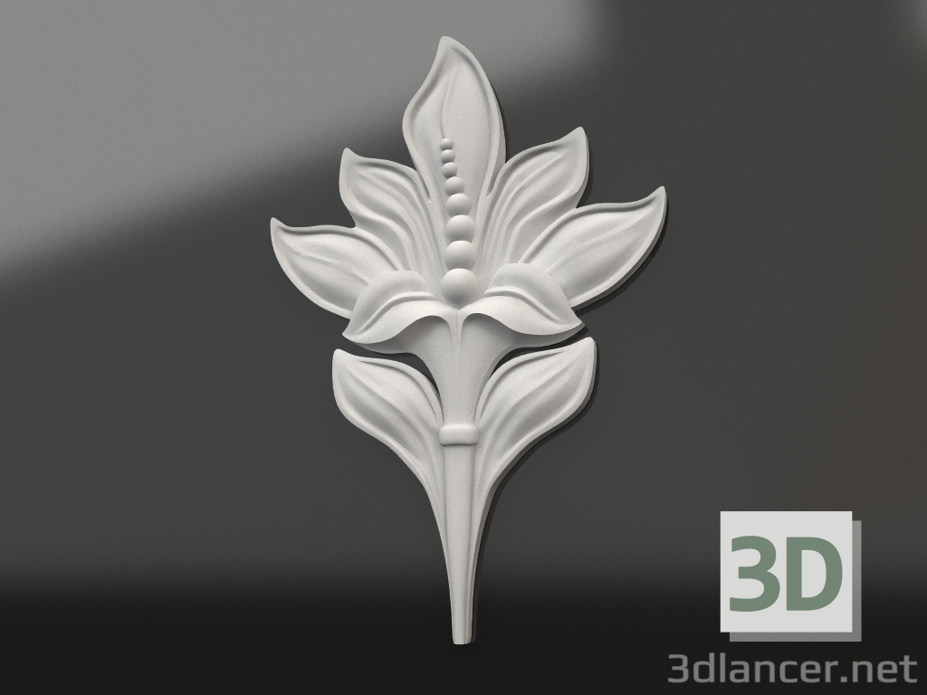 3d model Decorative element gypsum DE 010 (200x134) - preview