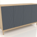 3d model Mueble de TV FARGO con fachadas fresadas 1600x500x950 mm (pizarra, roble aclarado, opción 3) - vista previa