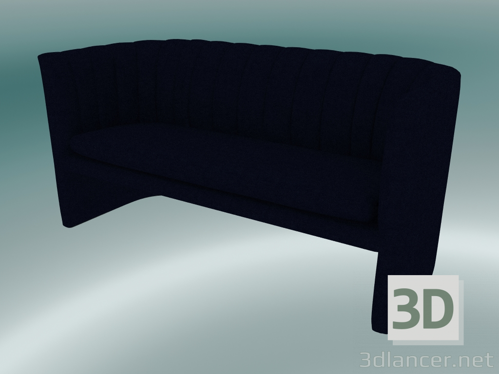 3D Modell Sofa Double Loafer (SC25, H 75 cm, 150 x 65 cm, Samt 9 Mitternacht) - Vorschau