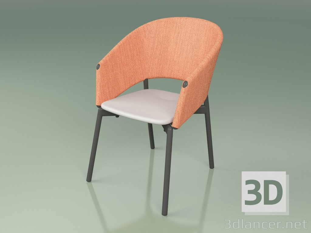 3d model Silla confort 022 (metal ahumado, naranja, resina de poliuretano gris) - vista previa