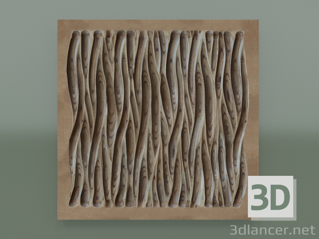 modèle 3D Panneau de bois - preview