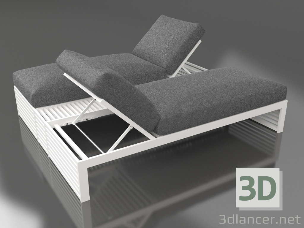 3D modeli Dinlenme için çift kişilik yatak (Beyaz) - önizleme