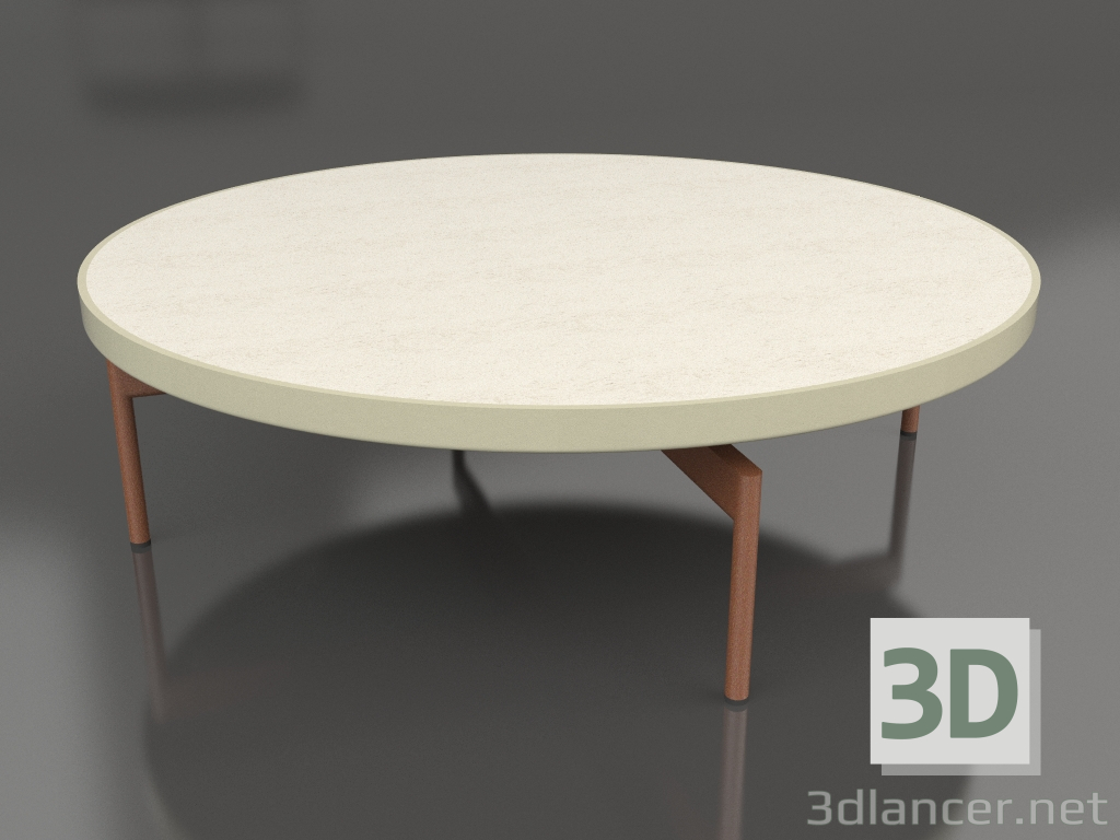 modello 3D Tavolino rotondo Ø120 (Oro, DEKTON Danae) - anteprima