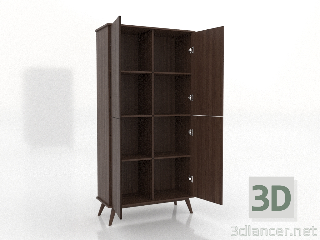 3d модель Шафа 5 1000х450х2000 мм (відчинена, темний горіх) – превью 3d модель Шафа 5 1000х450х2000 мм (відчинена, темний горіх) – превью