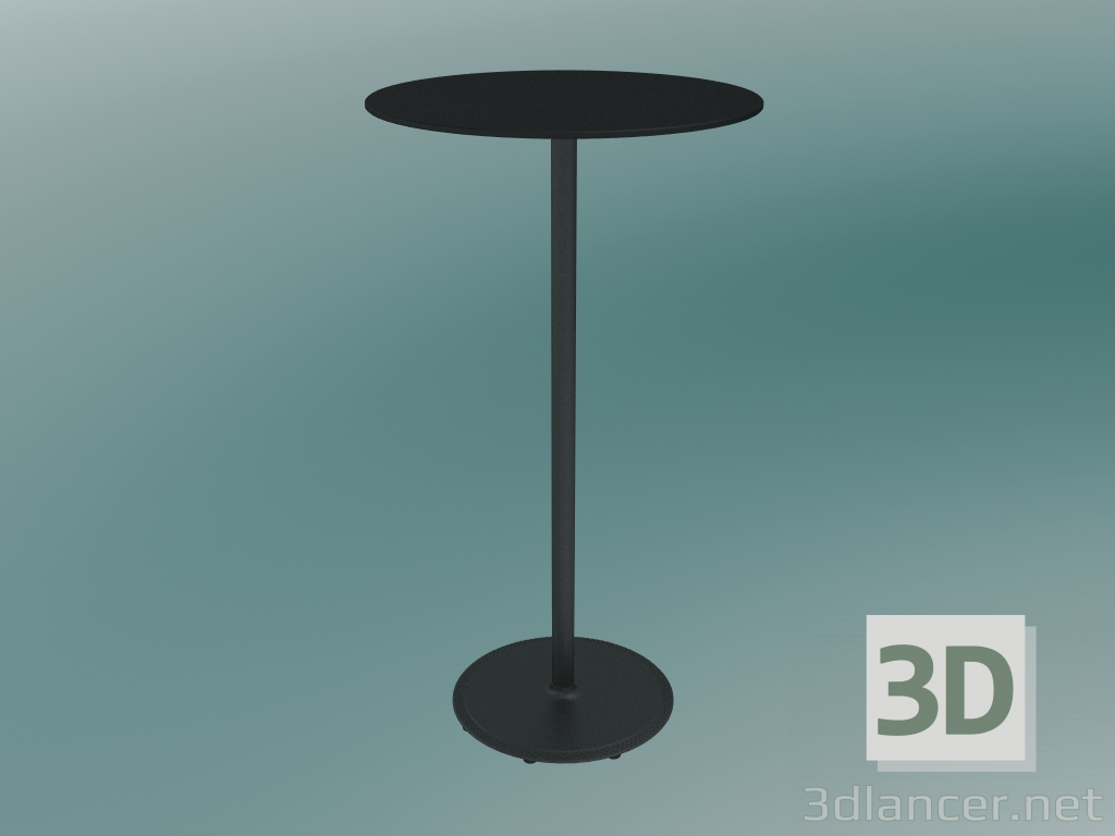 modello 3D Tavolo BON (9380-71 (⌀ 60cm), H 109cm, HPL nero, ghisa nero) - anteprima