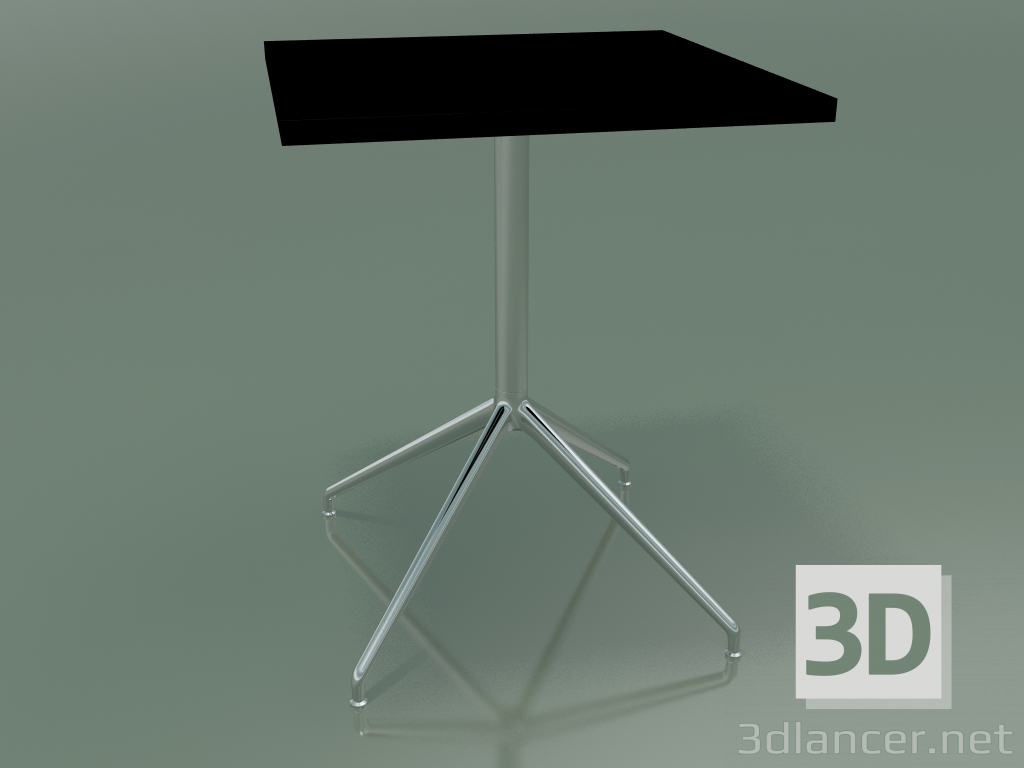 3D Modell Quadratischer Tisch 5706, 5723 (H 74 - 59x59 cm, ausgebreitet, schwarz, LU1) - Vorschau