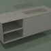 modèle 3D Lavabo avec tiroir et compartiment (06UC834D2, Clay C37, L 144, P 50, H 48 cm) - preview