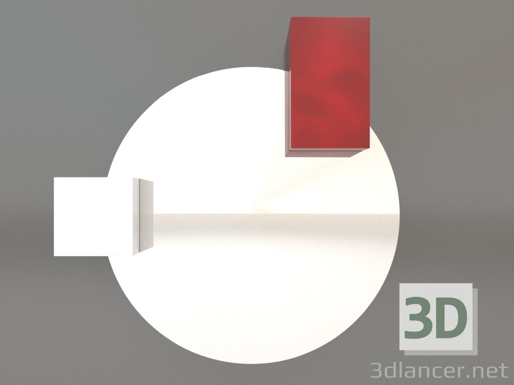3D Modell Spiegel ZL 07 (672х679, weiß, rot) - Vorschau
