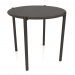 3d model Dining table DT 08 (rounded end) (D=820x754, wood brown dark) - preview