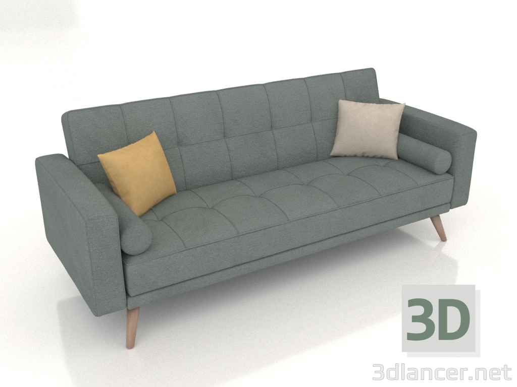 modèle 3D Canapé-lit Scandinavie (turquoise) - preview