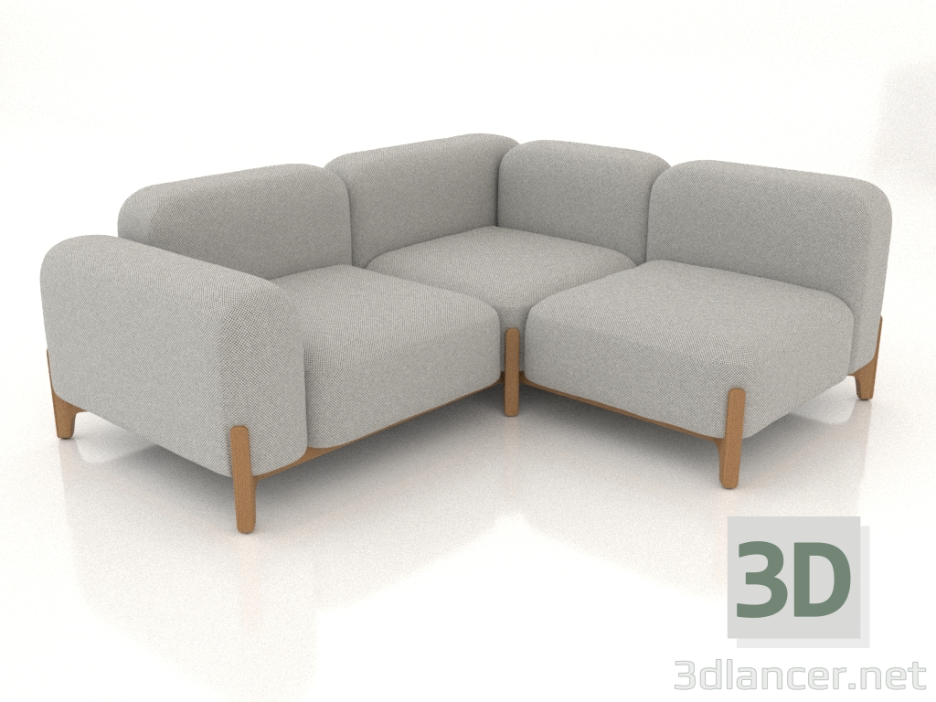 modèle 3D Canapé modulable (composition 22) - preview
