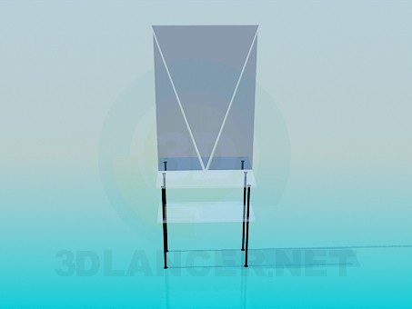 modelo 3D Mesa de vidrio con un espejo - escuchar modelo 3D Mesa de vidrio con un espejo - escuchar