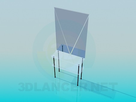 modelo 3D Mesa de vidrio con un espejo - escuchar modelo 3D Mesa de vidrio con un espejo - escuchar