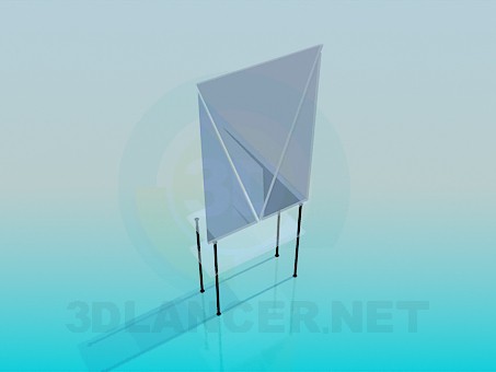 modelo 3D Mesa de vidrio con un espejo - escuchar modelo 3D Mesa de vidrio con un espejo - escuchar