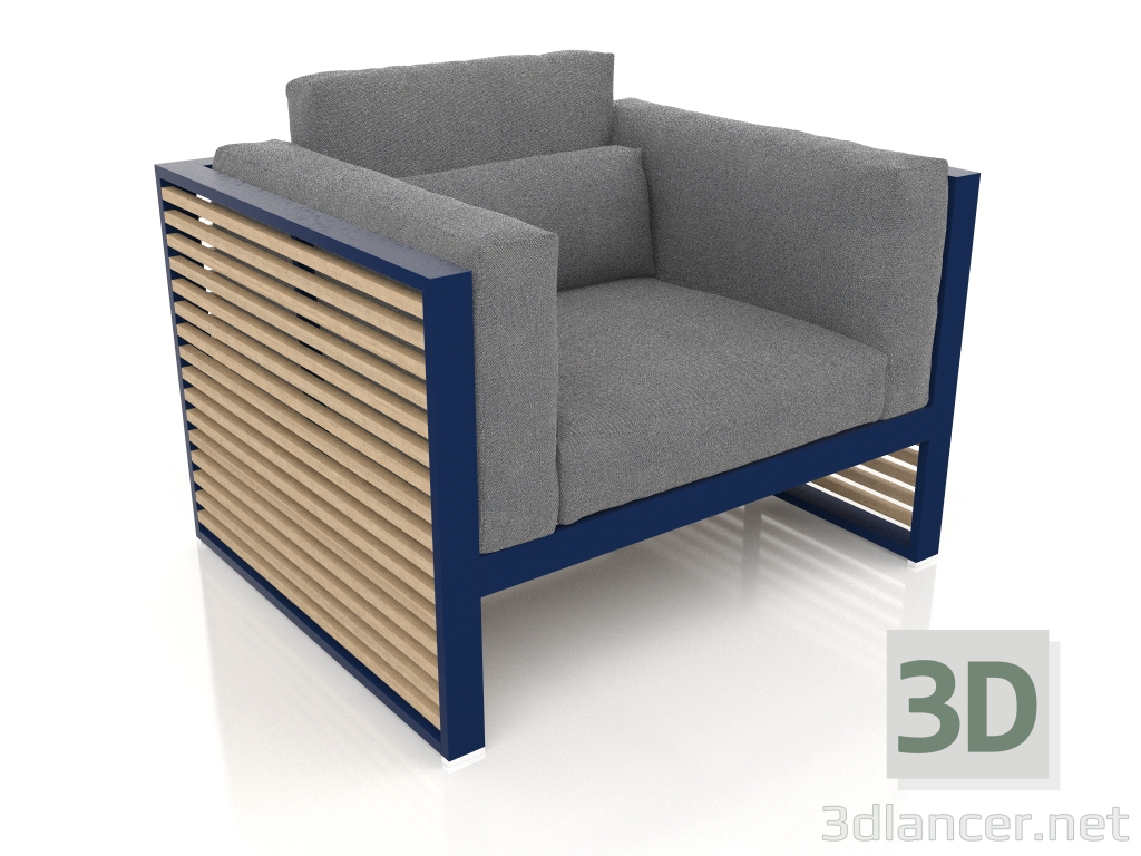 3D Modell Loungesessel mit hoher Rückenlehne (Nachtblau) - Vorschau