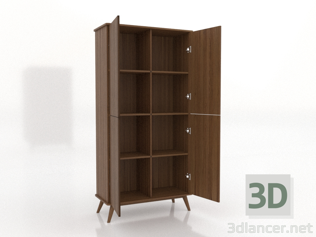 3d model Cabinet 5 1000x450x2000 mm (open, light walnut) - preview 3d model Cabinet 5 1000x450x2000 mm (open, light walnut) - preview