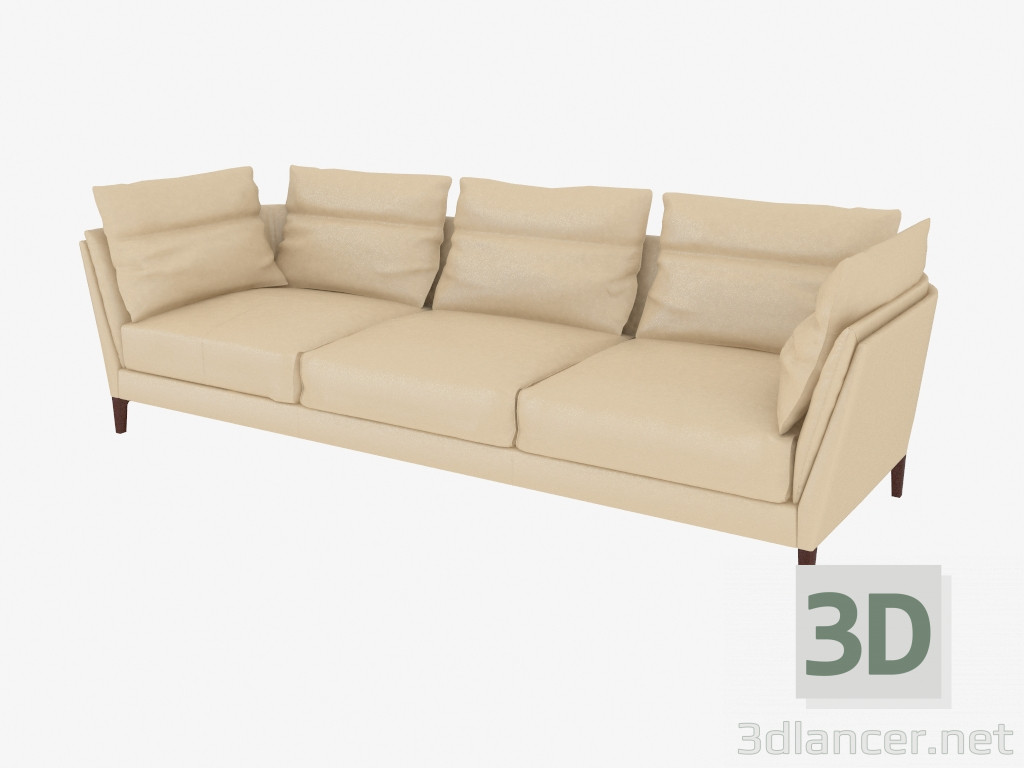 3d model Triple leather sofa - preview