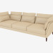 3d model sofá de cuero triple - vista previa