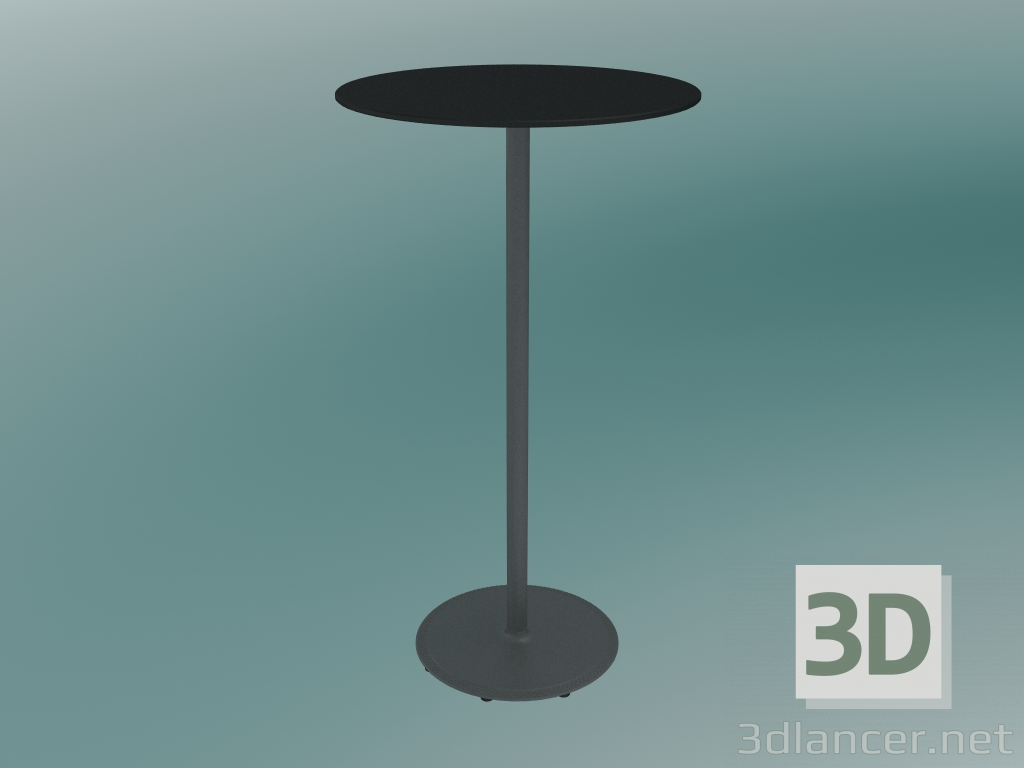 modello 3D Tavolo BON (9380-71 (⌀ 60cm), H 109cm, HPL nero, ghisa grigio alluminio) - anteprima
