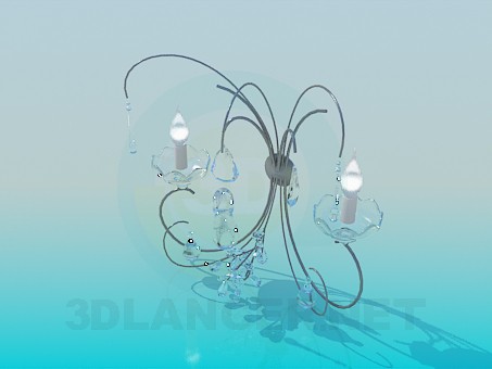 modelo 3D Lámpara de pared con candelabros - escuchar modelo 3D Lámpara de pared con candelabros - escuchar