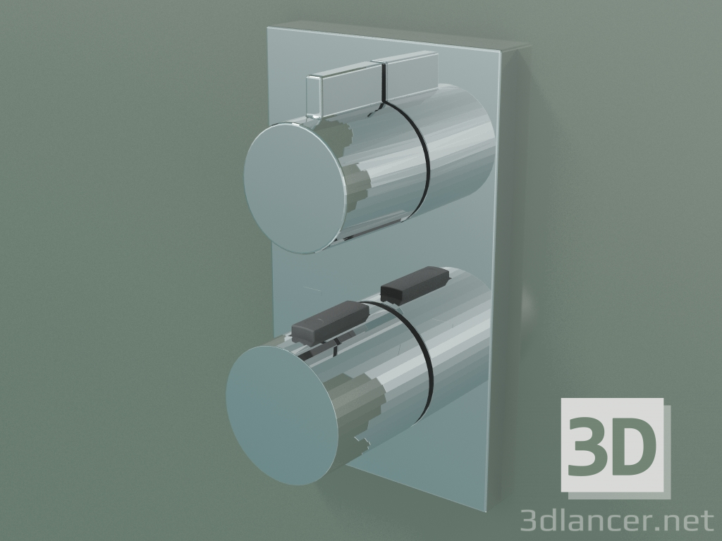 3d model Built-in shower and bath thermostat, single outlet (36 425 670-000010) - preview