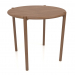 3 डी मॉडल डाइनिंग टेबल DT 08 (गोल सिरे) (D=820x754, लकड़ी की भूरी रोशनी) - पूर्वावलोकन