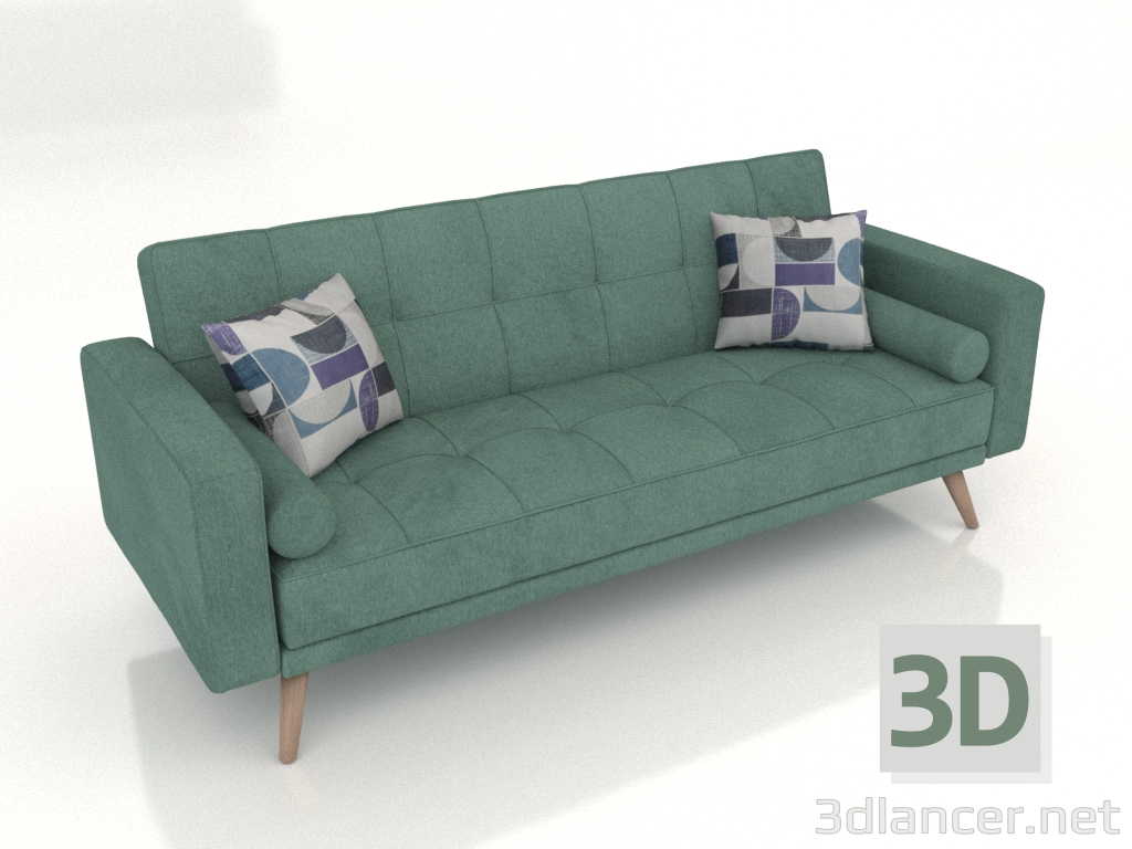 modello 3D Divano letto Scandinavia (verde) - anteprima