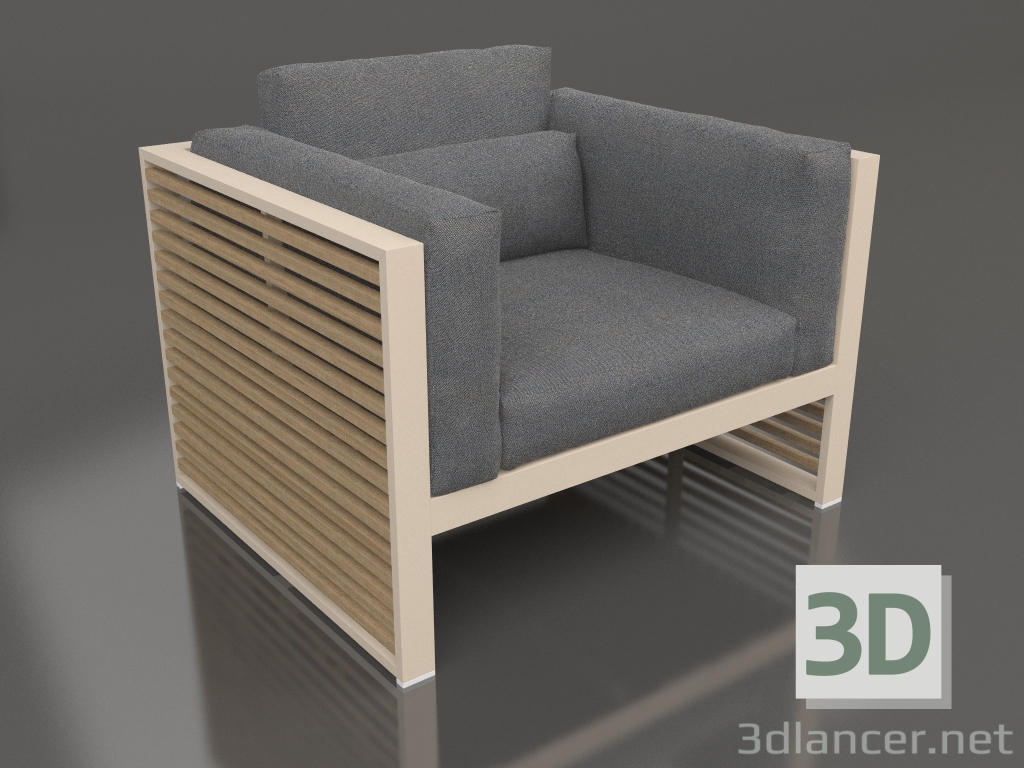 3D Modell Loungesessel mit hoher Rückenlehne (Sand) - Vorschau