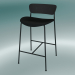 3d model Bar stool Pavilion (AV8, H 85cm, 48х50cm, Black lacquered oak, Leather - Black Silk) - preview