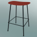 3d model Bar stool with Fiber tube base (H 65 cm, Dusty Red, Black) - preview