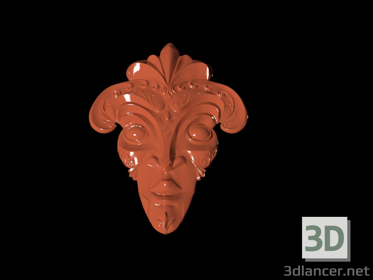 3d African mask model buy - render