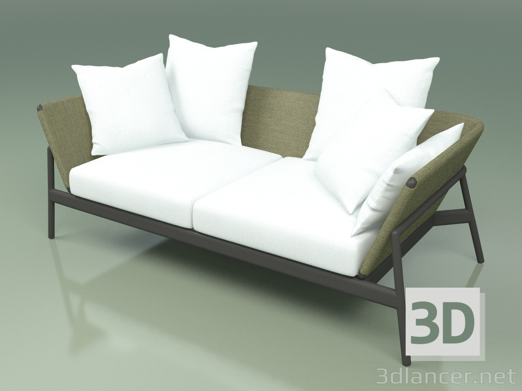 3D Modell Sofa 002 (Metal Smoke, Batyline Olive) - Vorschau