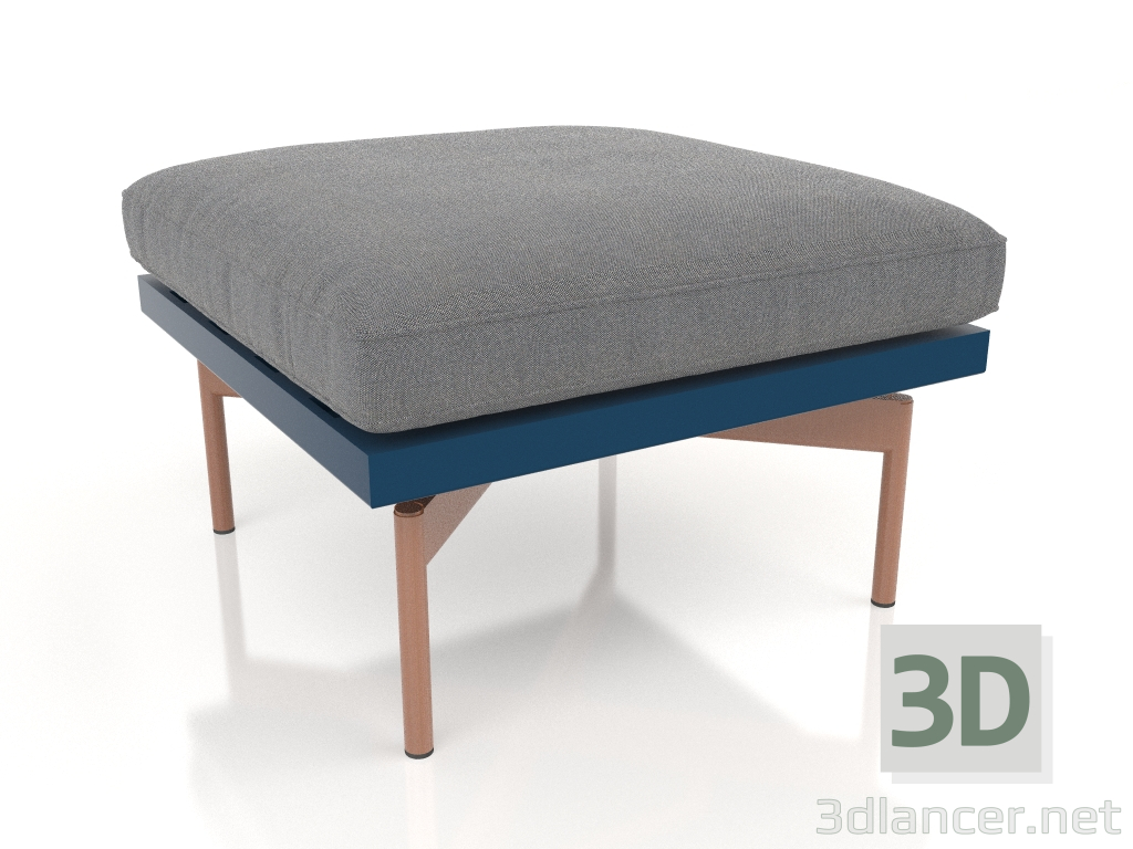 modèle 3D Pouf pour fauteuil club (Gris bleu) - preview