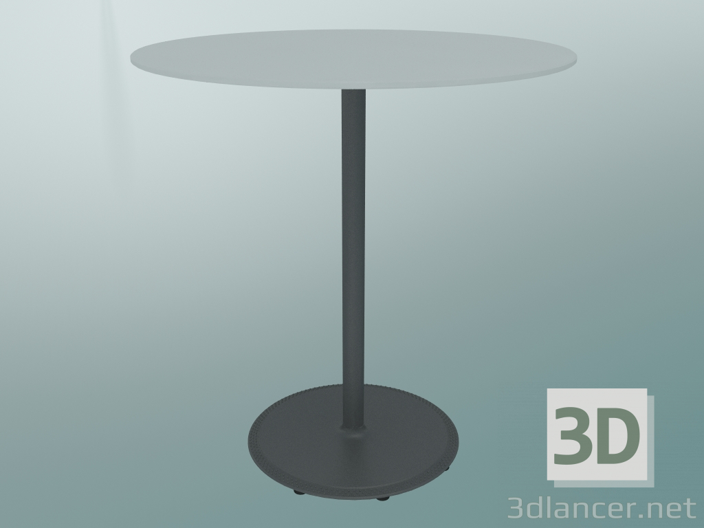modèle 3D Table BON (9382-01 (⌀ 70cm), H 74cm, blanc HPL, aluminium gris fonte grise) - preview