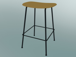 Bar stool with Fiber tube base (H 65 cm, Ocher, Black)