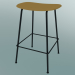 3d model Bar stool with Fiber tube base (H 65 cm, Ocher, Black) - preview