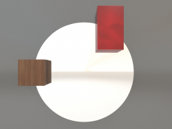 Espejo ZL 07 (672х679, marrón madera claro, rojo)