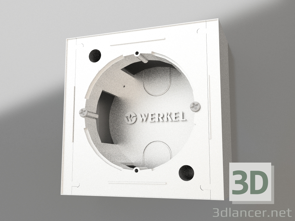 3D modeli Sıva üstü montaj kutusu (W8000006, gümüş) - önizleme