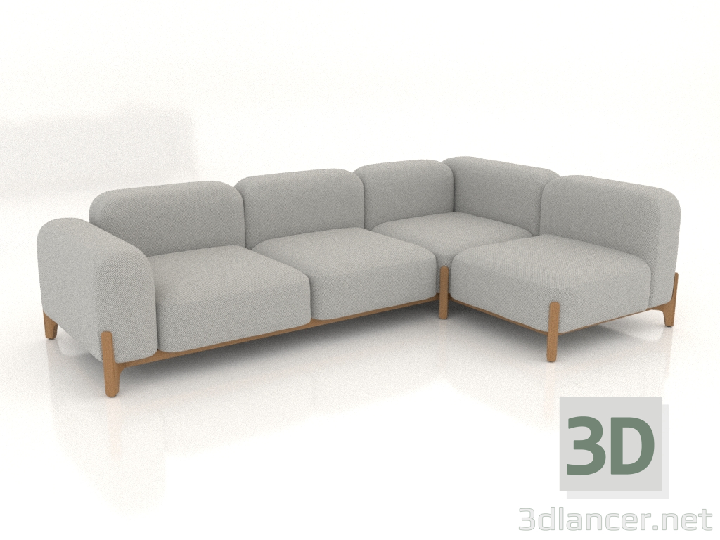 modèle 3D Canapé modulable (composition 25) - preview