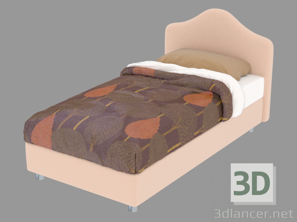 3D modeli Tek kişilik yatak Peonia - önizleme