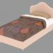3D modeli Tek kişilik yatak Peonia - önizleme