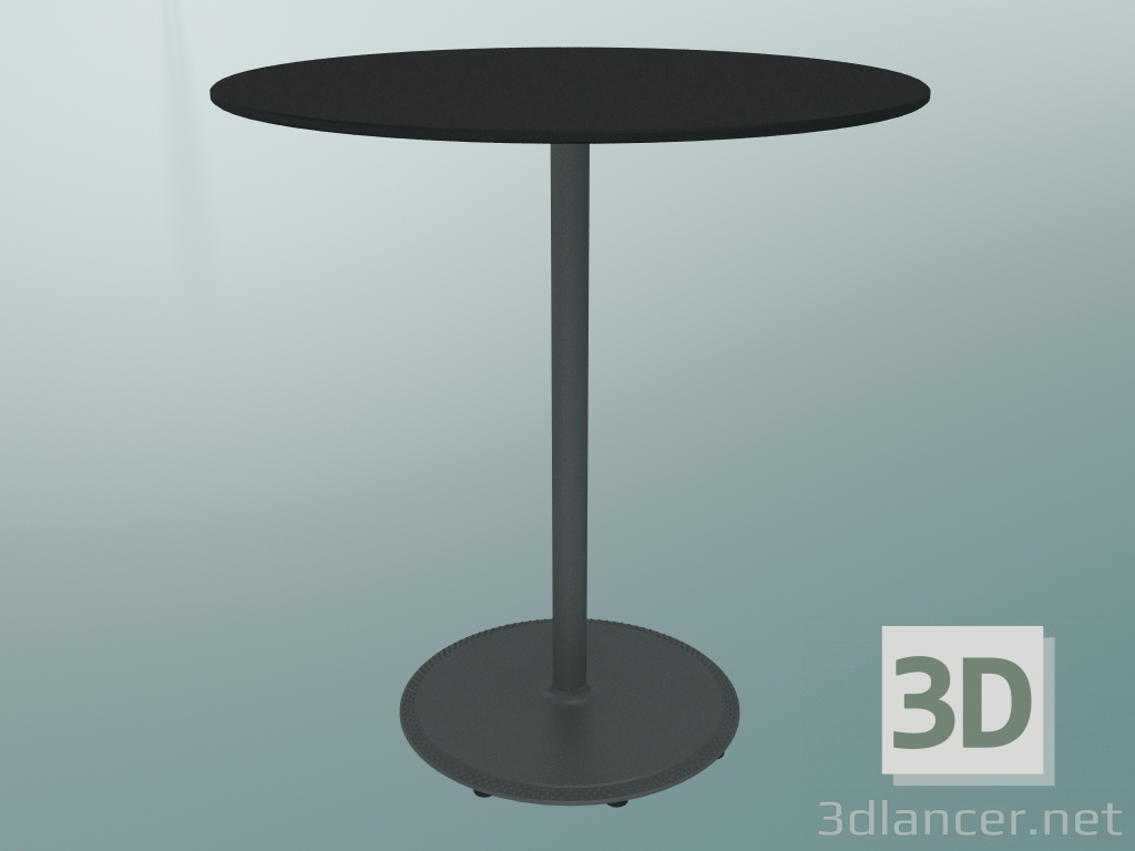 3D Modell Tisch BON (9382-01 (Ø 70 cm), H 74 cm, HPL schwarz, Gusseisen grau Aluminium) - Vorschau