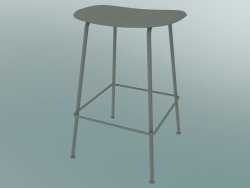 Bar stool with Fiber tube base (H 65 cm, Gray)