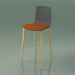 3D modeli Bar sandalyesi 3999 (4 ahşap ayak, polipropilen, koltukta bir yastık ile, doğal huş ağacı) - önizleme